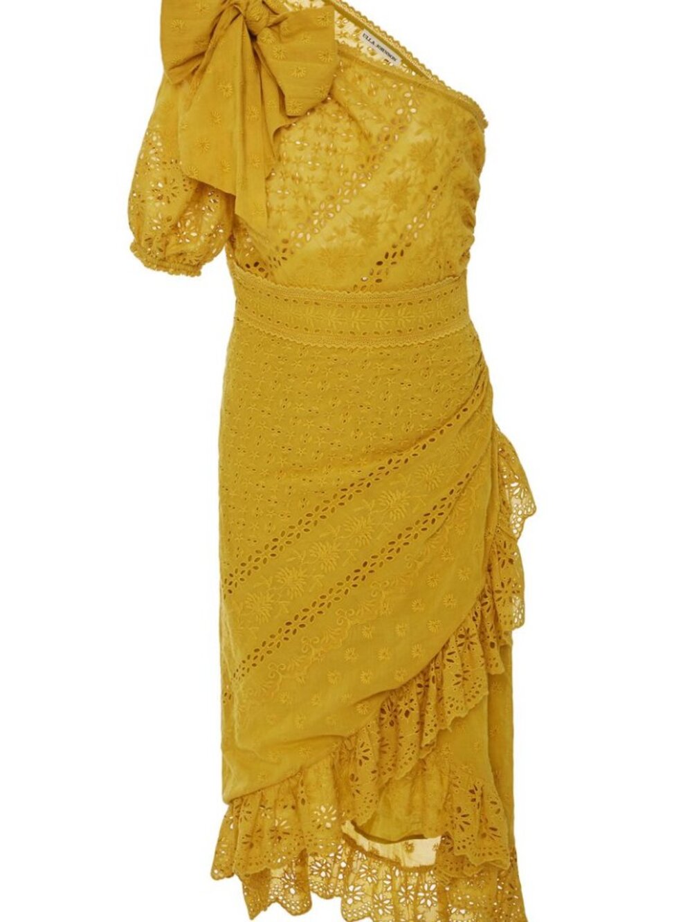 Ulla Johnson Gwyneth Dress Cotton One-Shoulder MidiYellow